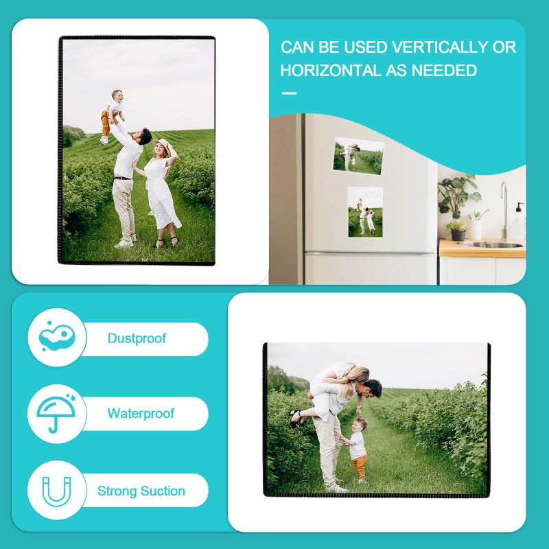 Sloworld Magnetic Picture Frame  30 Pack Magnetic Photo Frames for Refrigerator 4""x6"" Magnetic Frame Reusable  Refrigerator Magnets Picture Frames for Locker/ Whiteboard/ Office Cabinet/ Fridge (Black 30 Pack) - Image 2