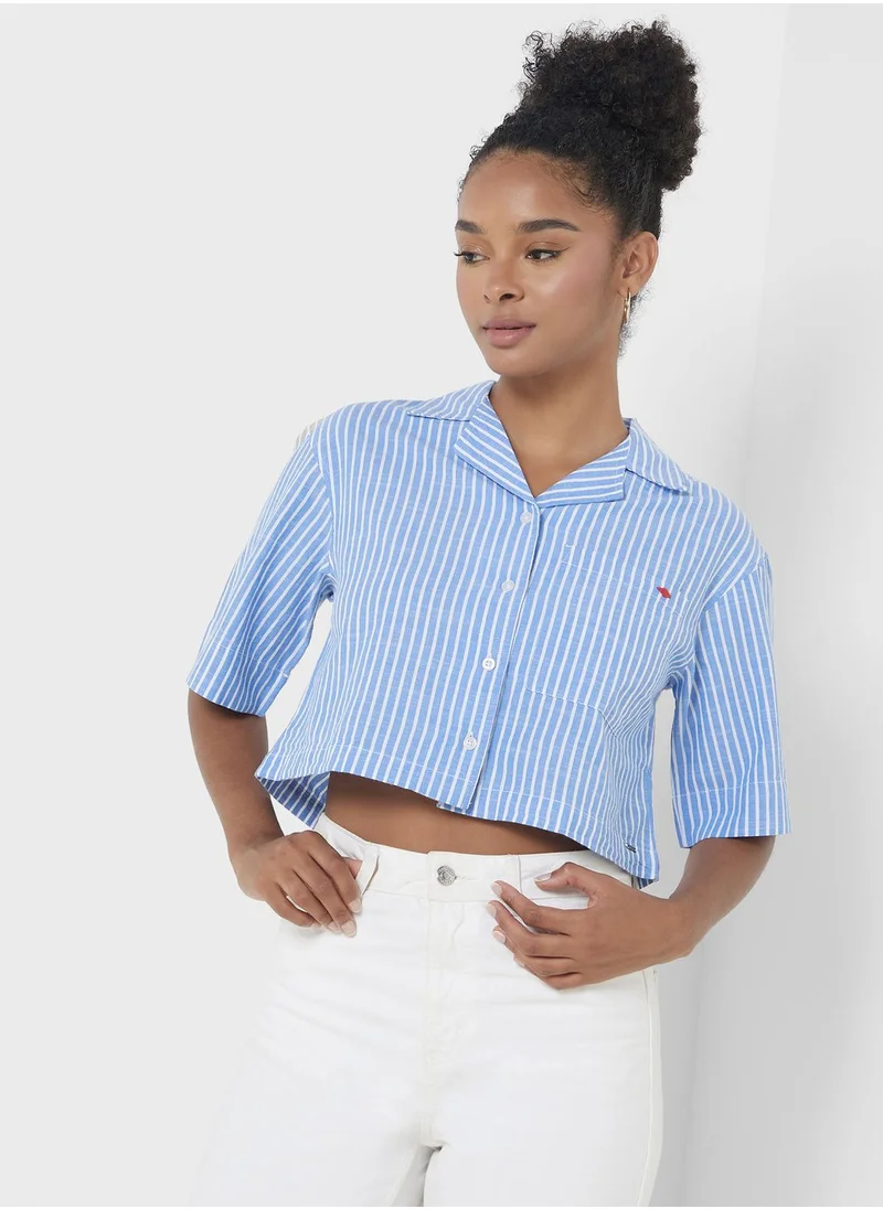 لي كوبر Button Down Cropped Shirt