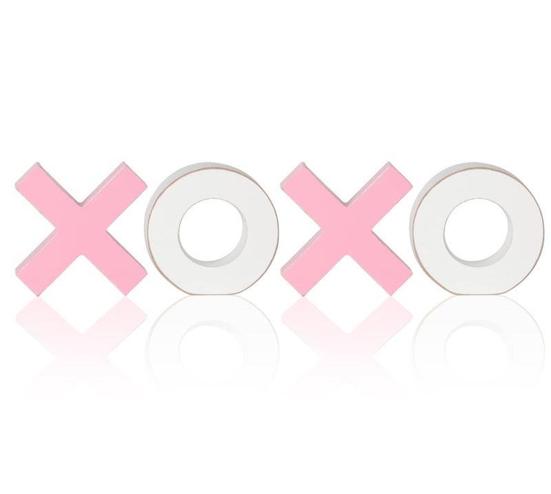 WODOHOLO XOXO Valentine's Day Tiered Tray Decor XOXO Wooden Sign Romantic Table Centerpiece Valentine's Day Tabletop Décor for Home Wedding Party - Image 1