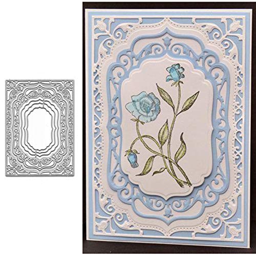 Adies Laced Rectangle Frame Metal Die CutsFlower Border Square Frames Layering Label Card Cutting Dies Cut Stencils for DIY Embossing Photo Decorative Paper Dies Making 125x88cm492inx346in