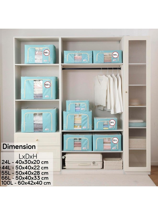 BlushBees Living Box - Storage Boxes for Clothes, Shirts, Saree Cover - 24 Litre, Pack of 4, Blue (AR-482) - Image 3