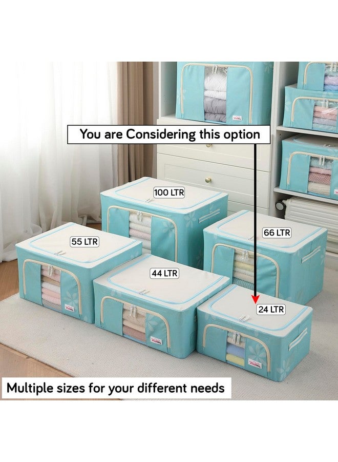 BlushBees Living Box - Storage Boxes for Clothes, Shirts, Saree Cover - 24 Litre, Pack of 4, Blue (AR-482) - Image 4