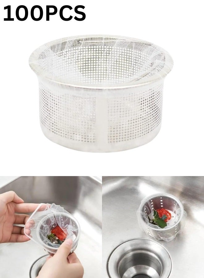 100pcs Disposable Kitchen Sink Strainer Mesh Bags Anti Clogging for All Household Sink Strainers - Image 1