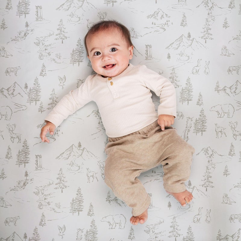 Sorrel + Fern Crib Sheets Neutral - Fitted Baby Crib Sheets Bed for Girl Boy - 2 Pack Standard & Toddler Mattress - Buttery Soft Organic Cotton Blend (Arctic Journey) - Image 4