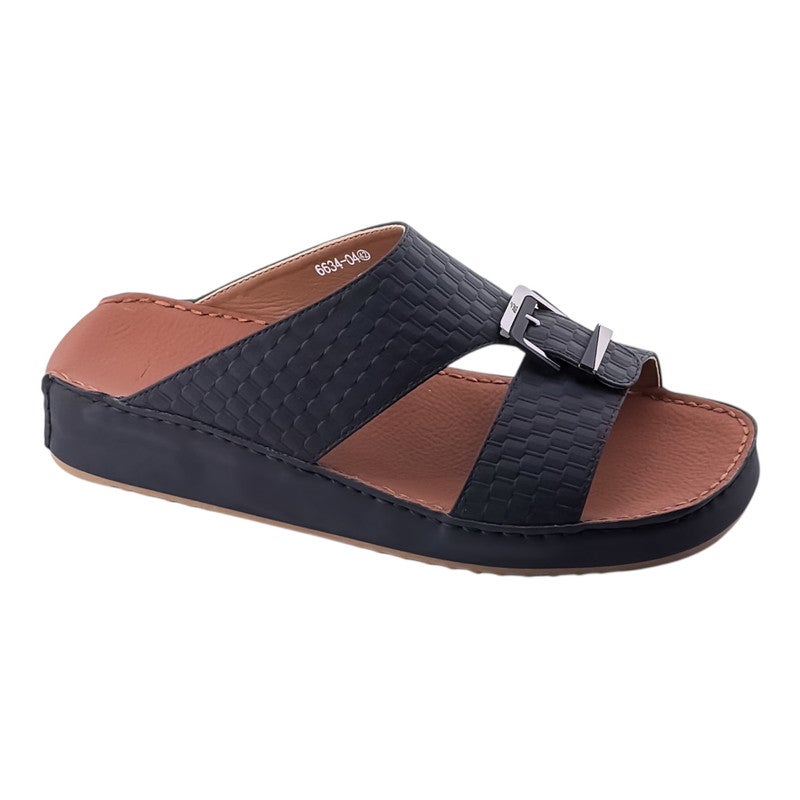 إيت صنادل عربية يدوية الصنع للرجال من A E T | شباشب خارجية للرجال | جلد صناعي أصلي مع إبزيم - Image 1