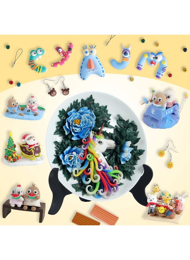 CyAJM Polymer Clay Starter kit, Oven Baked Model Clay, Safe and Non-Toxic DIY Modeling Clay, Sculpting Clay Tools and Accessories,Ideal Gift for Children, Adults and Artists (50 Color) - Image 5