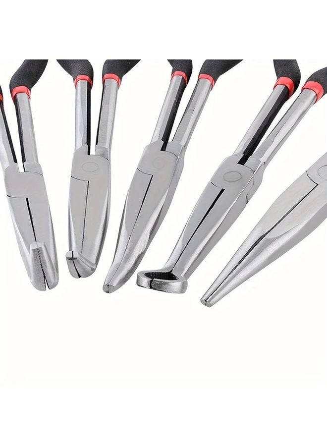 5pcs 11 Inch Long Reach Pliers Set Straight 25 45 90 Degree Angles Rounded Tips - Image 5