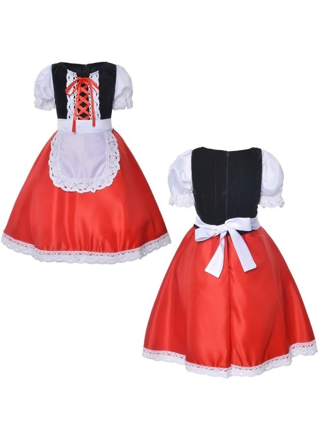 Little Red Riding Hood Costume Dress for Girls Kids Costumes Fairytale Storybook Character Cosplay - Image 3
