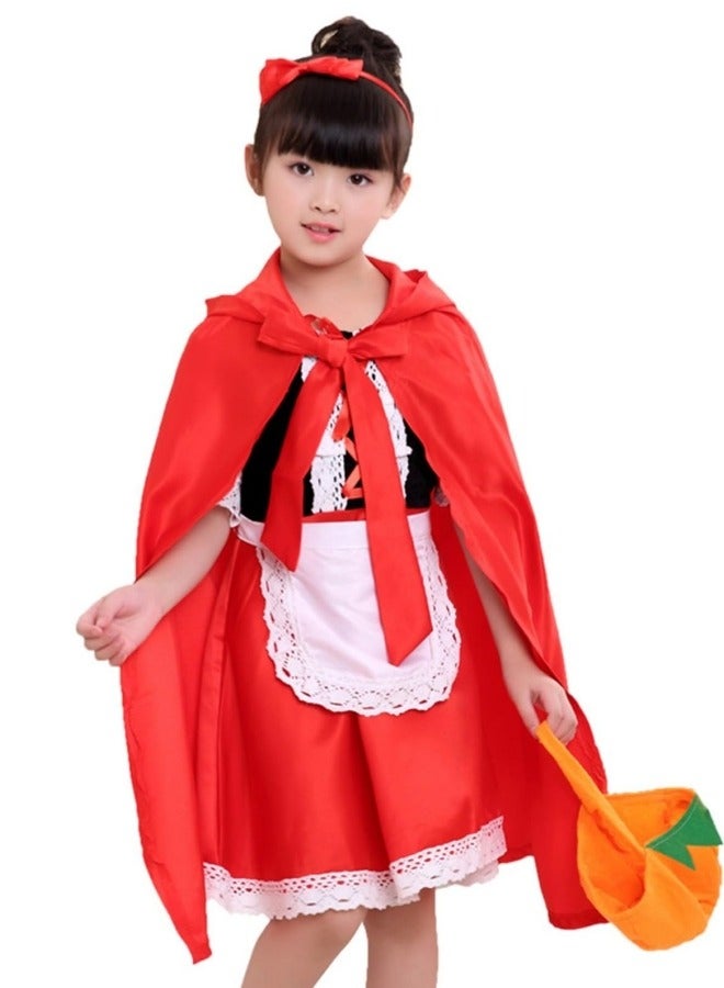 Little Red Riding Hood Costume Dress for Girls Kids Costumes Fairytale Storybook Character Cosplay - Image 5