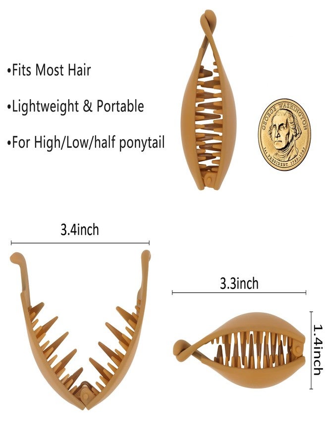 Hapdoo Small Matte Banana Hair Clips, Strong Hold Bun Holder Jaw Barrettes for Thick or Thin Hair - Women and Girls - Image 5