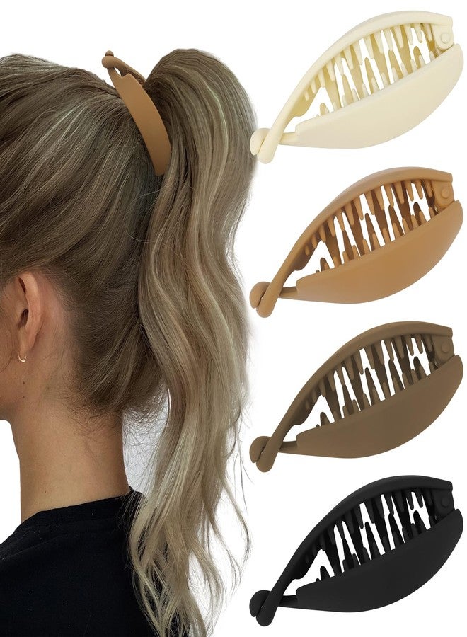 Hapdoo Small Matte Banana Hair Clips, Strong Hold Bun Holder Jaw Barrettes for Thick or Thin Hair - Women and Girls - Image 1