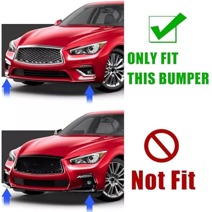 FINMOKAL ABS Glossy Black Front Bumper Lip Splitter Air Dam Chin Spoiler Compatible with Infiniti Q50 Base Models only 2018-2023 - Image 3