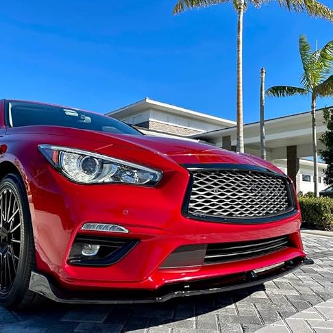 FINMOKAL ABS Glossy Black Front Bumper Lip Splitter Air Dam Chin Spoiler Compatible with Infiniti Q50 Base Models only 2018-2023 - Image 5