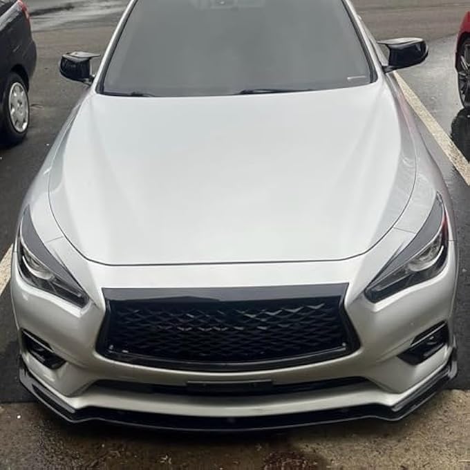 FINMOKAL ABS Glossy Black Front Bumper Lip Splitter Air Dam Chin Spoiler Compatible with Infiniti Q50 Base Models only 2018-2023 - Image 4