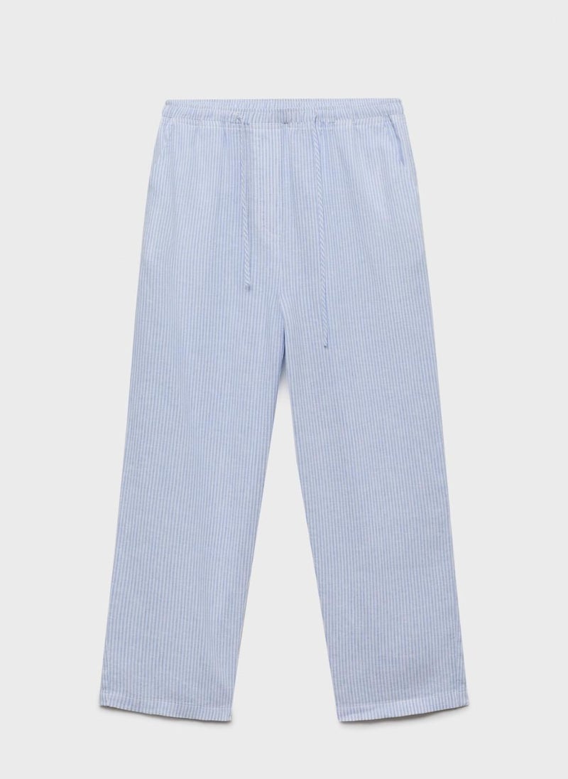 MANGO Straight Linen-Blend Trousers  - Image 5