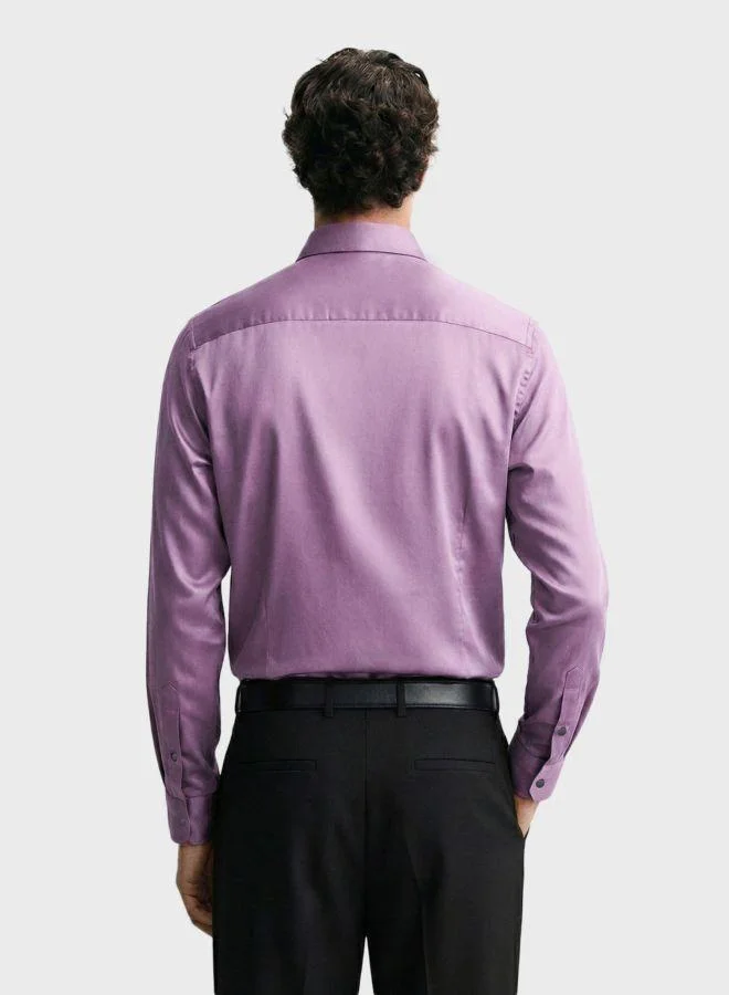 The Indian Garage Co Men Slim Fit Solid Round Neck Full Sleeves Shirt