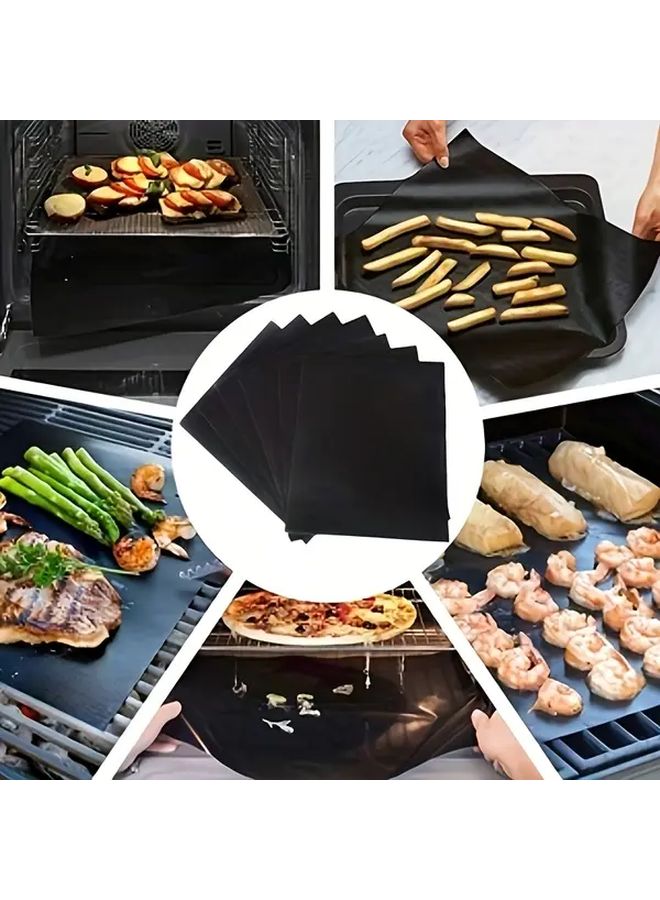 Nonstick Teflon Baking Mat Set 19.69inch Reusable Heavy Duty Black - Image 1