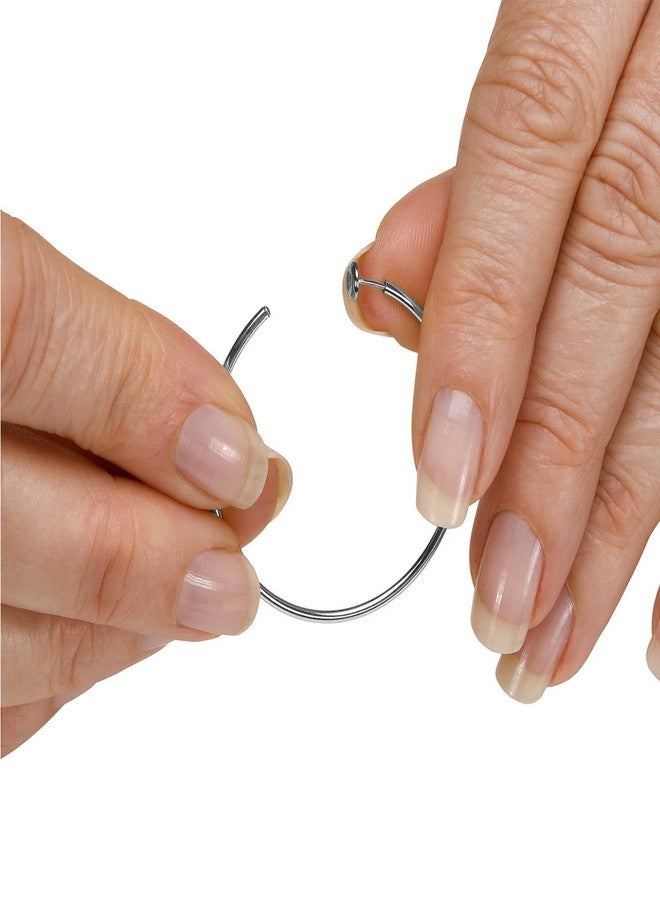 إيفلوتس أقراط حلقية بمشبك من إيفيلوتس - لون ذهبي أو فضي - مشبك زنبركي لطيف للأذنين غير المثقوبة - لا يسبب قرصاً/خالي من النيكل - 4 أحجام مختلفة - Image 3