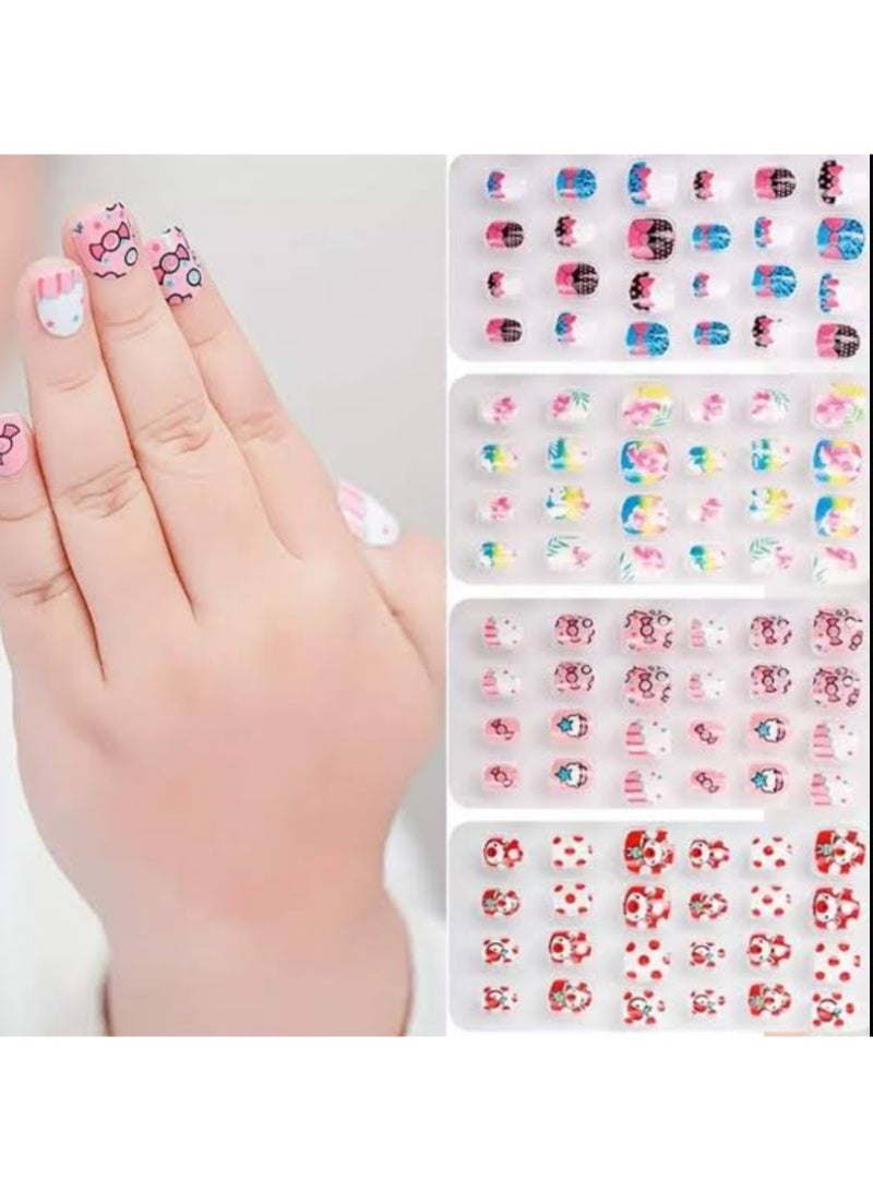 Artificial nails for children, pack of 12, gorgeous, assorted shapes and colors. Artificial nails for girls, children's accessories. - Image 1