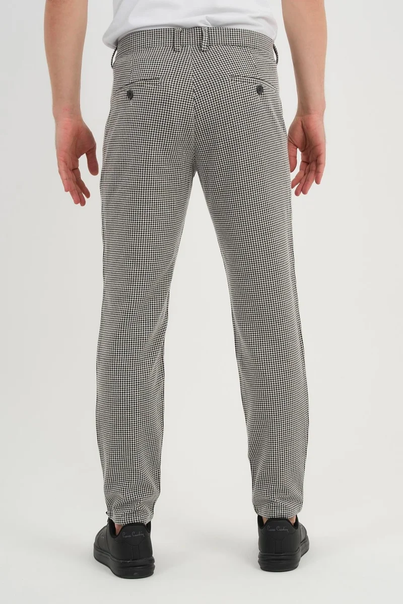 الكسندر جاردي Checked Men's Trousers Black-White (ERK56013)