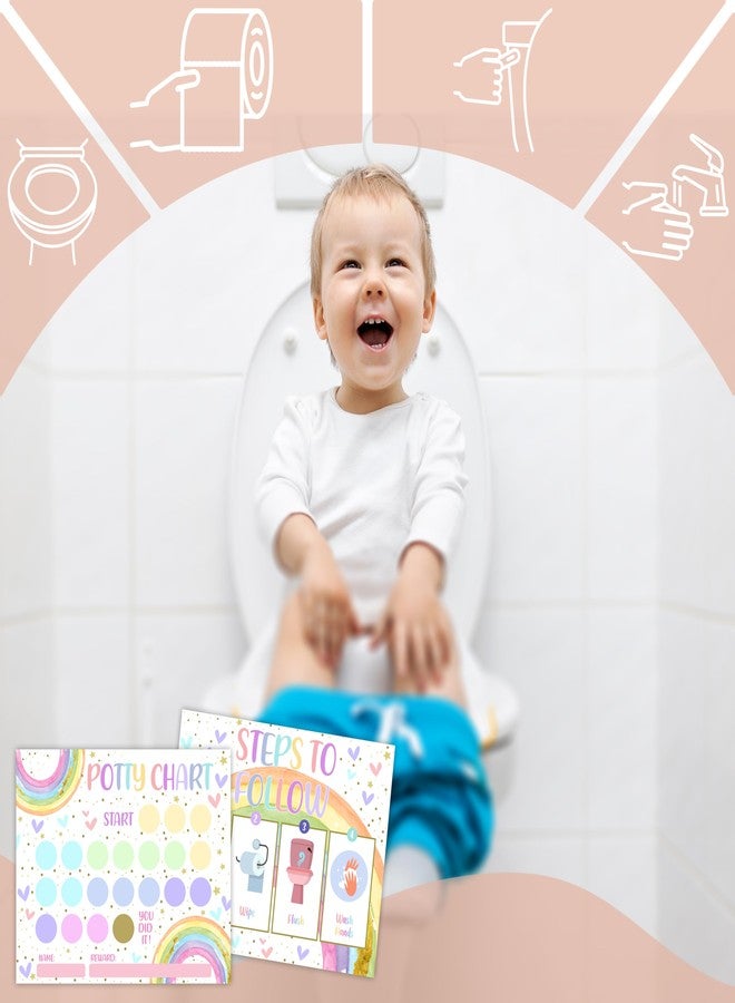 TIRYWT Rainbow Potty Training Sticker Chart, 10 Potty Charts with 216 Round Stickers & 1 Instruction Sheet, Potty Reward Sticker Chart for Toddlers Girls - A16 - Image 5