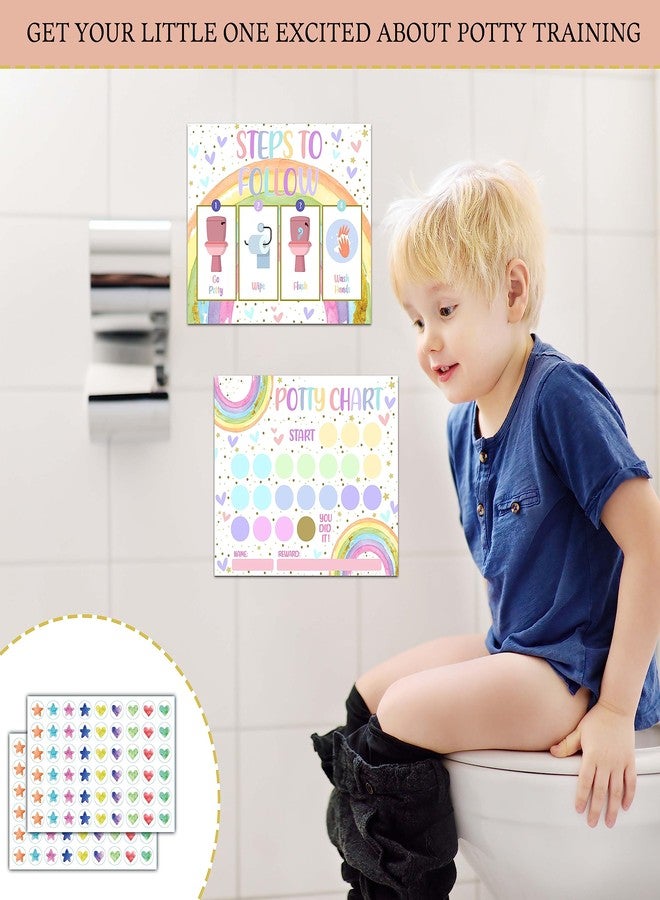 TIRYWT Rainbow Potty Training Sticker Chart, 10 Potty Charts with 216 Round Stickers & 1 Instruction Sheet, Potty Reward Sticker Chart for Toddlers Girls - A16 - Image 3