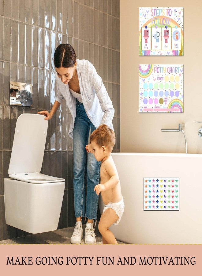 TIRYWT Rainbow Potty Training Sticker Chart, 10 Potty Charts with 216 Round Stickers & 1 Instruction Sheet, Potty Reward Sticker Chart for Toddlers Girls - A16 - Image 4