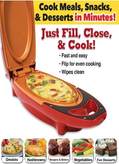 Red Copper 1-Pcs Red Copper 5-Minute Chef Electric Cooker Non-Stick Anti Scratch Surface Grill Pan  - Image 2