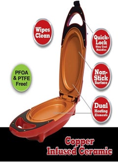 Red Copper 1-Pcs Red Copper 5-Minute Chef Electric Cooker Non-Stick Anti Scratch Surface Grill Pan  - Image 3