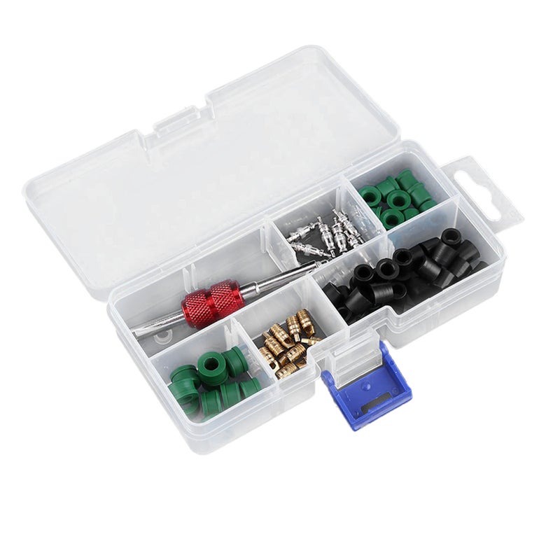 Auto A/C Repair Kit 12-Piece Abrasion Resistant Corrosion Resistant - Dual Style Valve Core Tool Universal A/C Tool for Car Air Conditioning Maintenance - Image 1