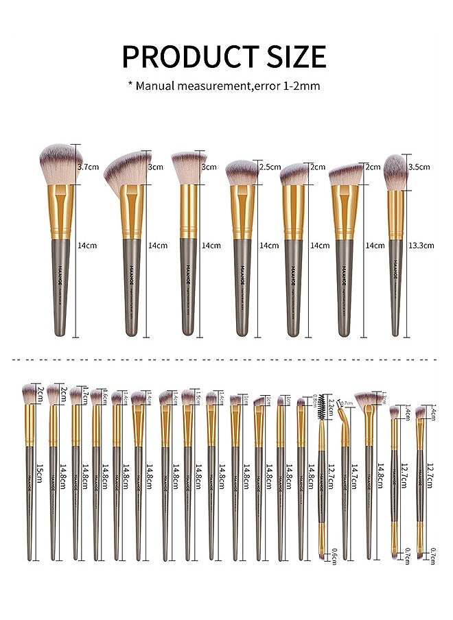 MAANGE 25 Pcs Makeup Brushes Set, Face Eye Makeup Brushes with Gift Box, Professional All-round Makeup Tools  - Image 2