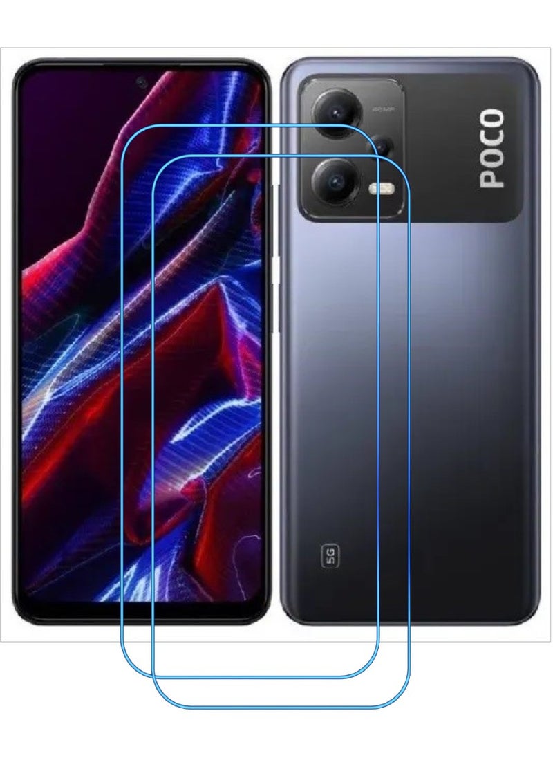ACLIX 2 Pieces Antistatic ESD Dustproof Premium Quality High Definition Clear Tempered Glass Screen Protector Designed For Xiaomi Poco X5 - Image 1