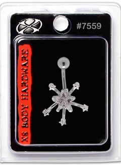 Crystal Star Navel belly ring  14G Surgical Stainless Steel 316L Made in USA