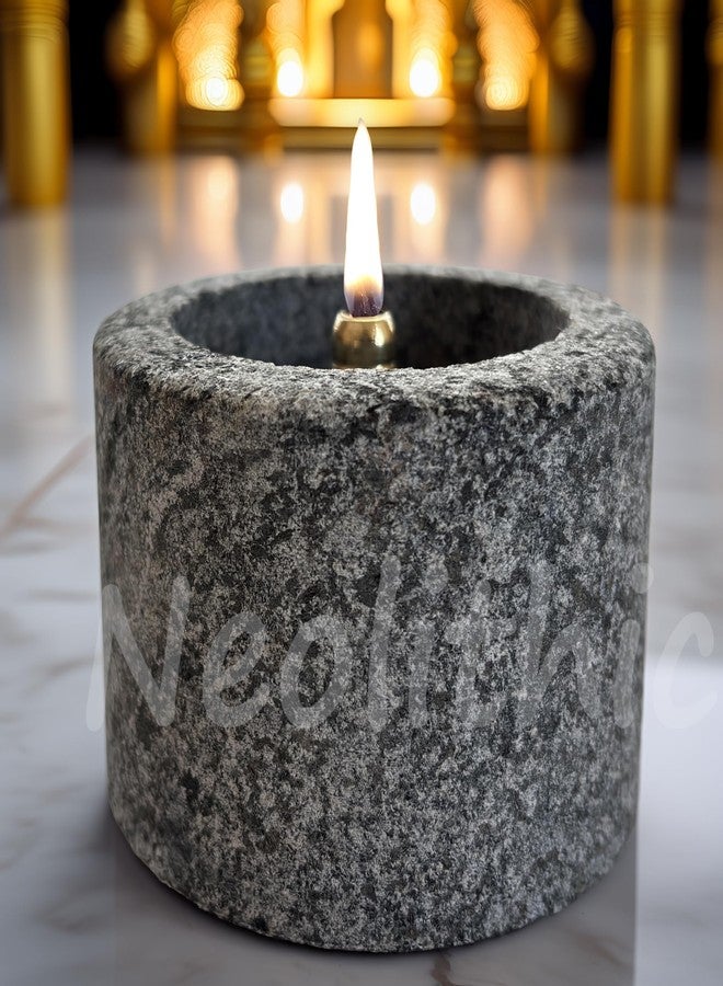 Neolithic Diya, Agal Vilaku - Traditional Lamp|Circular| - 2.5 Inch - Image 1