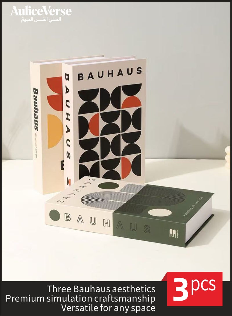 AuliceVerse "The Ultimate Hack for Interior Aesthetics" – Decor Magic: Bauhaus-Style Decorative Book Trio. A Silent Artistic Statement for Bookshelves, Coffee Tables, Nightstands & Offices. Instantly Elevates Any Space. - Image 1