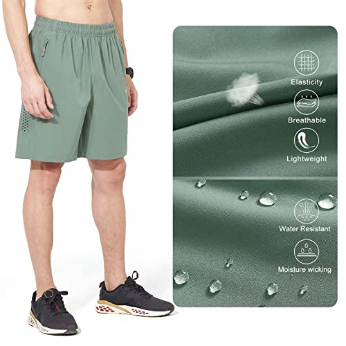 NORTHYARD Men's Athletic Running Shorts Quick Dry Workout Shorts 7"/ 5"/ 9" Lightweight Sports Gym Basketball Tennis Hiking Exercise LODENFROST L - Image 4