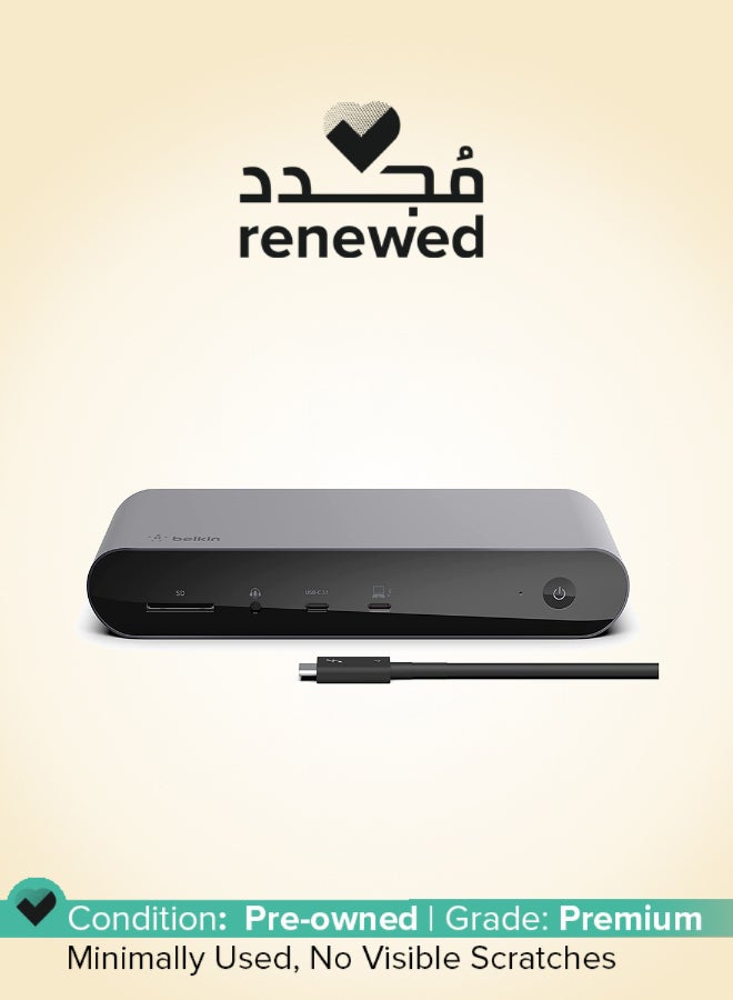 belkin Renewed - Thunderbolt 4 Dock Pro - 8K @ 60Hz, Dual 4K Display, 12 Ports, 90W Power Delivery Grey - Image 1