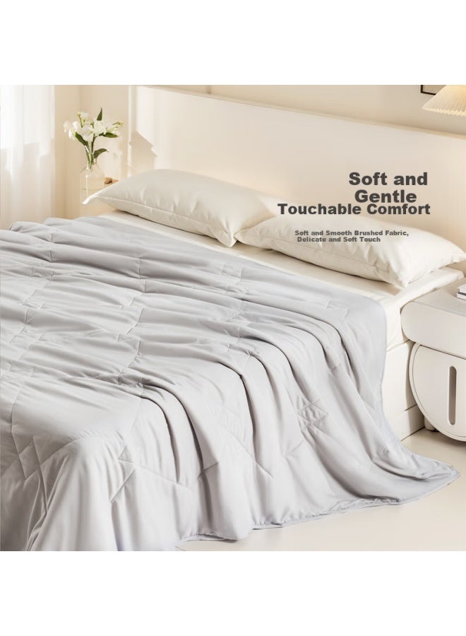 Fuanna Summer Cooling Quilt, Double-size, Washable, Air Conditioning Quilt, Seven-hole Antibacterial Thin Quilt Core, Approximately 2.6 Jin, 203×229cm - Image 2