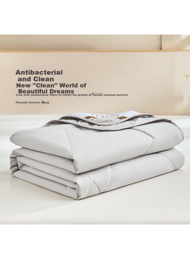 Fuanna Summer Cooling Quilt, Double-size, Washable, Air Conditioning Quilt, Seven-hole Antibacterial Thin Quilt Core, Approximately 2.6 Jin, 203×229cm - Image 1