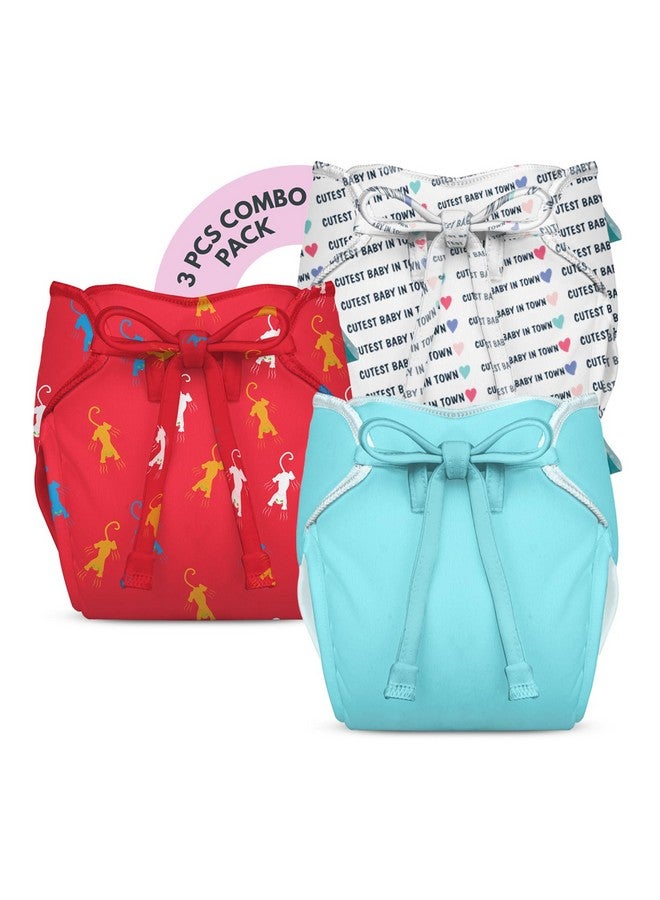 Bumberry New & Improved Smart Nappy For New Born Baby - Combo Of 3 (Xs |0-3 Months) Holds Upto 3 Pees With Extra Absorbtion & 100% Leak Protection All In One Cloth Diaper For Just Borns - Kit 10 - Image 1