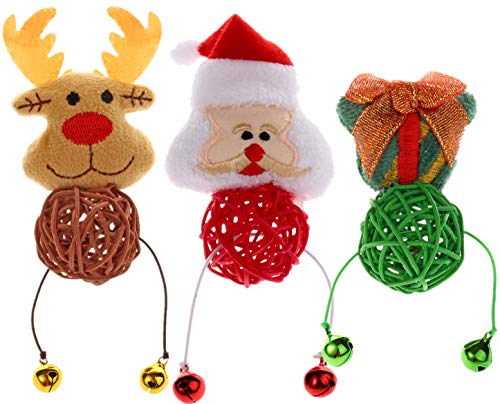 BoomBone 3 Pack Christmas Cat Ball Toy with BellKitten Chase Toy - Image 1