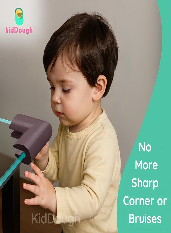 KidDough U-Shape Corner Guards for Kids Safety, Table Corners Edge Protector, Baby Proofing Edge & Corner Guards, for Thin Table Tops, Brown (8pcs/Pack) - Image 2