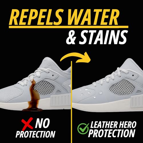 Leather Hero Sneaker Protector Spray - (10.6oz) Shoe Protector Waterproof Spray for Shoes(10oz) White Shoe Water and Stain Repellent Spray for Canvas, Mesh, Leather, & Vinyl - Image 3