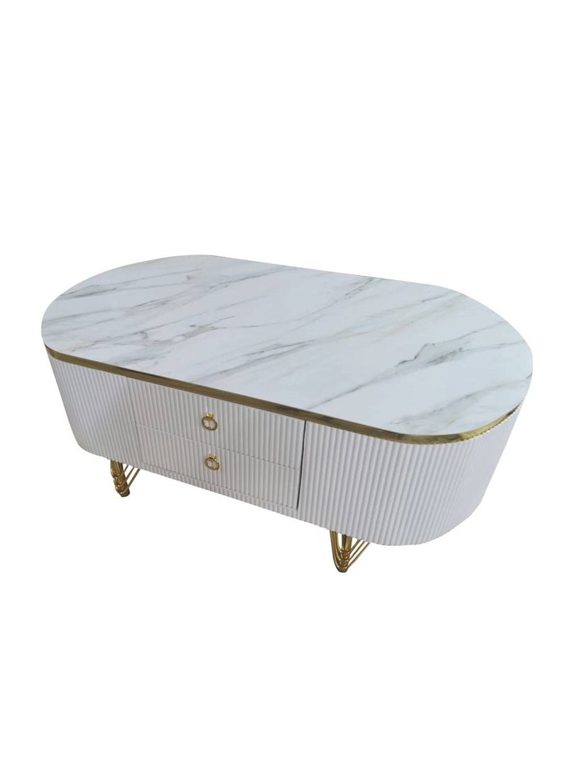 AAF FURNITURE Affordable Light Luxury and Modern Multifunctional TV CoffeeTable Set Storage Unit with Drawers Storage White Marble Table Top Suitable for Whole House Furniture Living Room  - Image 4