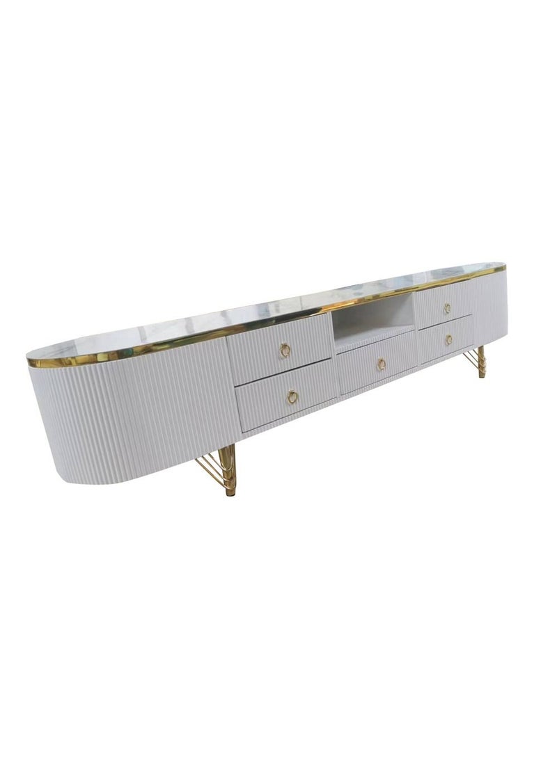 AAF FURNITURE Affordable Light Luxury and Modern Multifunctional TV CoffeeTable Set Storage Unit with Drawers Storage White Marble Table Top Suitable for Whole House Furniture Living Room  - Image 5