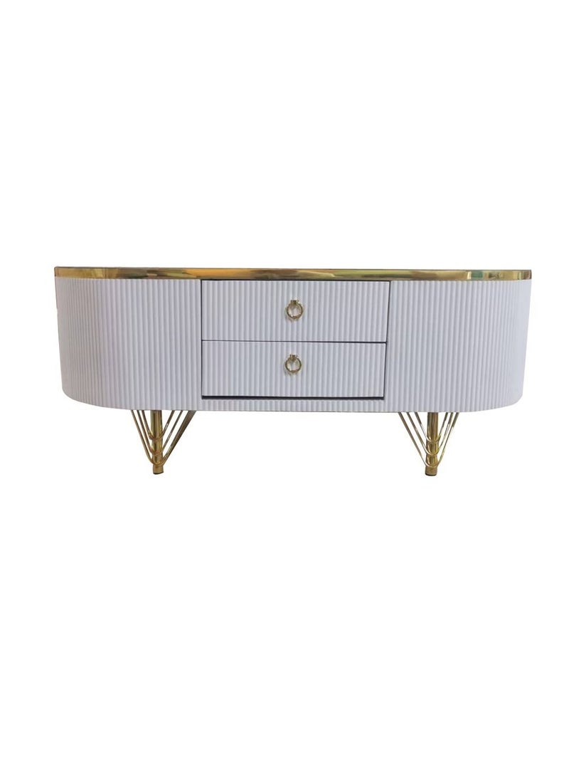 AAF FURNITURE Affordable Light Luxury and Modern Multifunctional TV CoffeeTable Set Storage Unit with Drawers Storage White Marble Table Top Suitable for Whole House Furniture Living Room  - Image 2