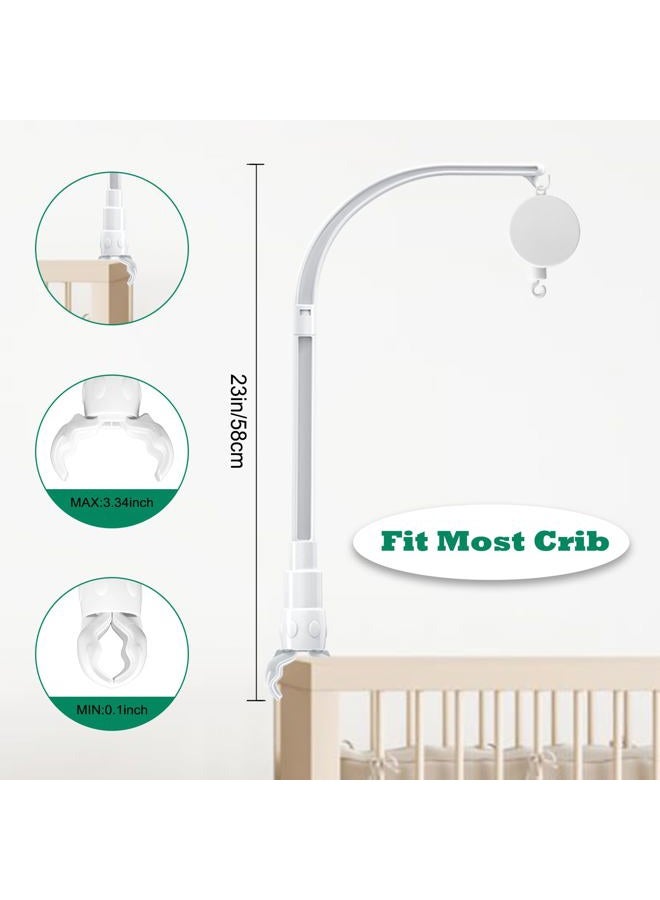 LIUDHPSP 23 inch Baby Crib Mobile Bed Bell Holder Arm Bracket, with Music Box, The Claw Part can be Adjusted Width-DIY Toy Decoration - Image 2