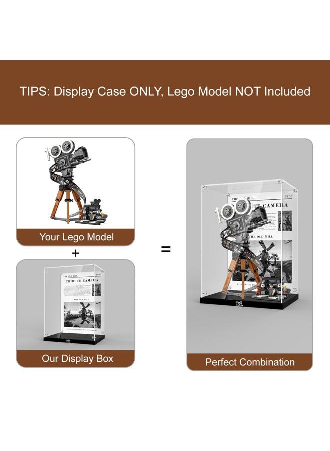 NAOCARD Acrylic Display Case for Lego Disney Walt Disney Tribute Camera 43230 Building Set, Dustproof Display Box, Clear Acrylic Plate with Base & HD Painted Background（Box Only, Model Not Included） - Image 3