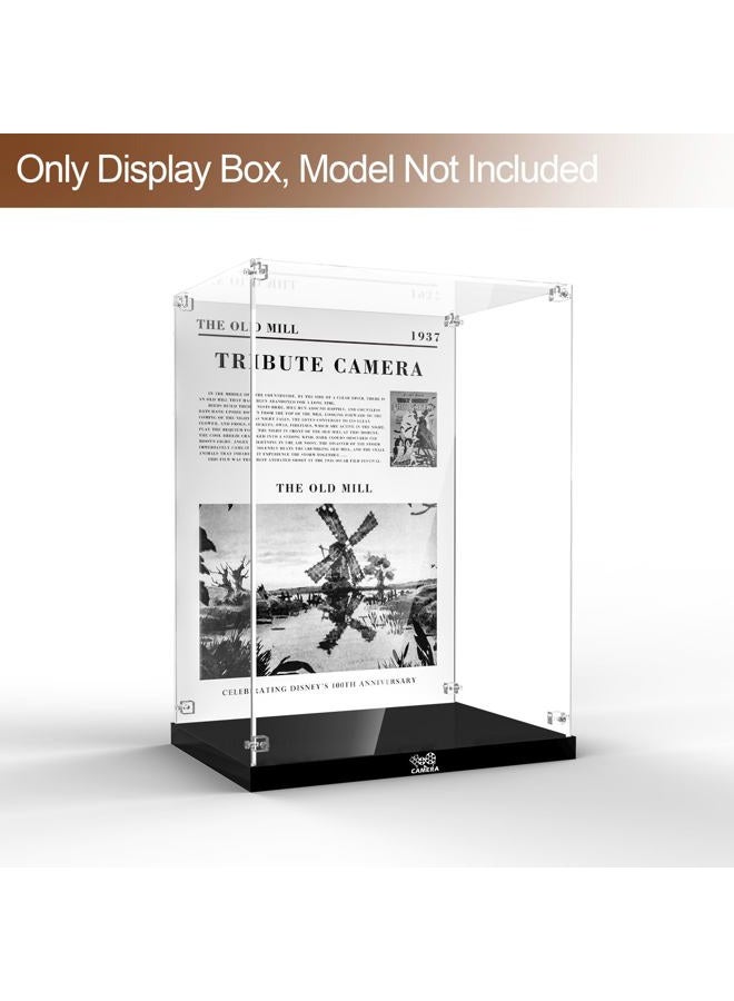 NAOCARD Acrylic Display Case for Lego Disney Walt Disney Tribute Camera 43230 Building Set, Dustproof Display Box, Clear Acrylic Plate with Base & HD Painted Background（Box Only, Model Not Included） - Image 2