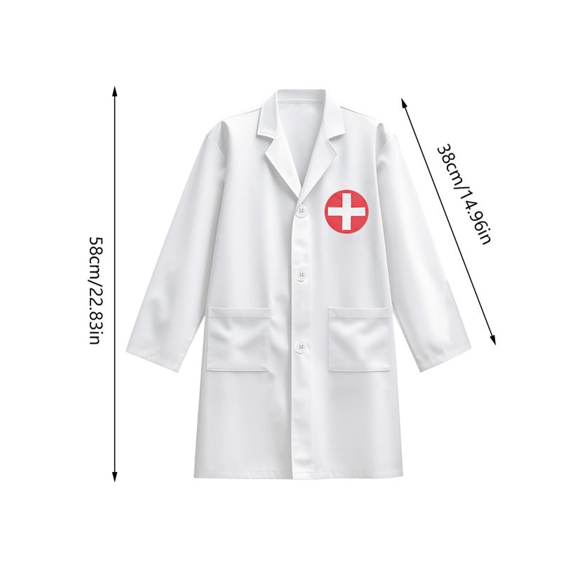 Kids Doctor Costume Surgeon Scrubs Role Play Outfit For Height 110cm Lightweight Polyester - Image 4